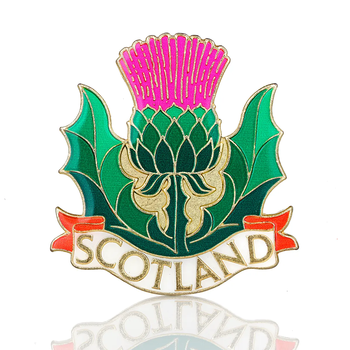 Schottische Distel Deko Magnet / Kühlschrankmagnet aus Schottland - Metall & Emaille Schottische Distel Deko Magnet / Kühlschrankmagnet aus Schottland - Metall & Emaille