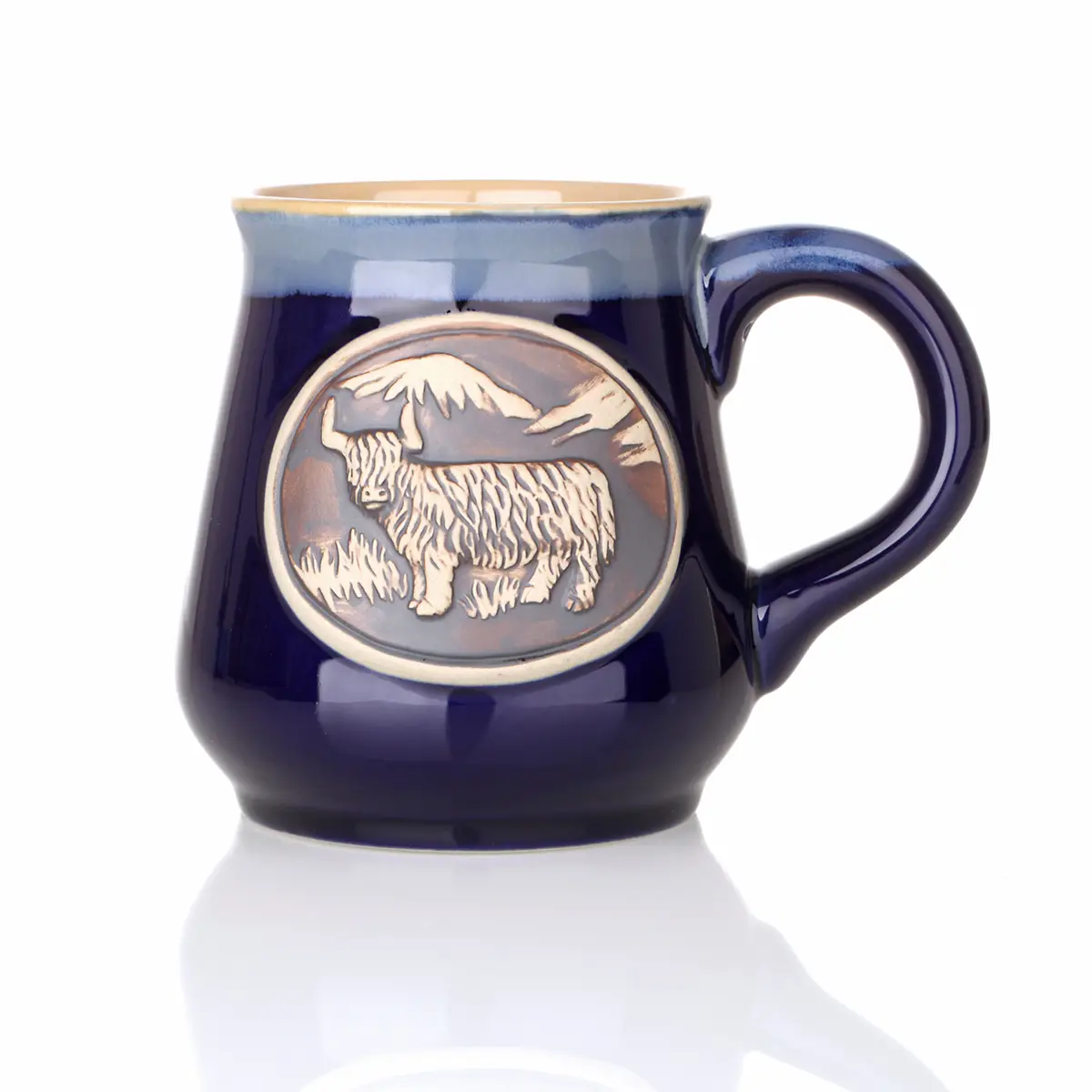 kaffee-becher-mug-tasse-schottland-highland-cattle-rind-005 Highland Cow Stoneware Mug - Schottisches Rind Kaffeebecher - Blau