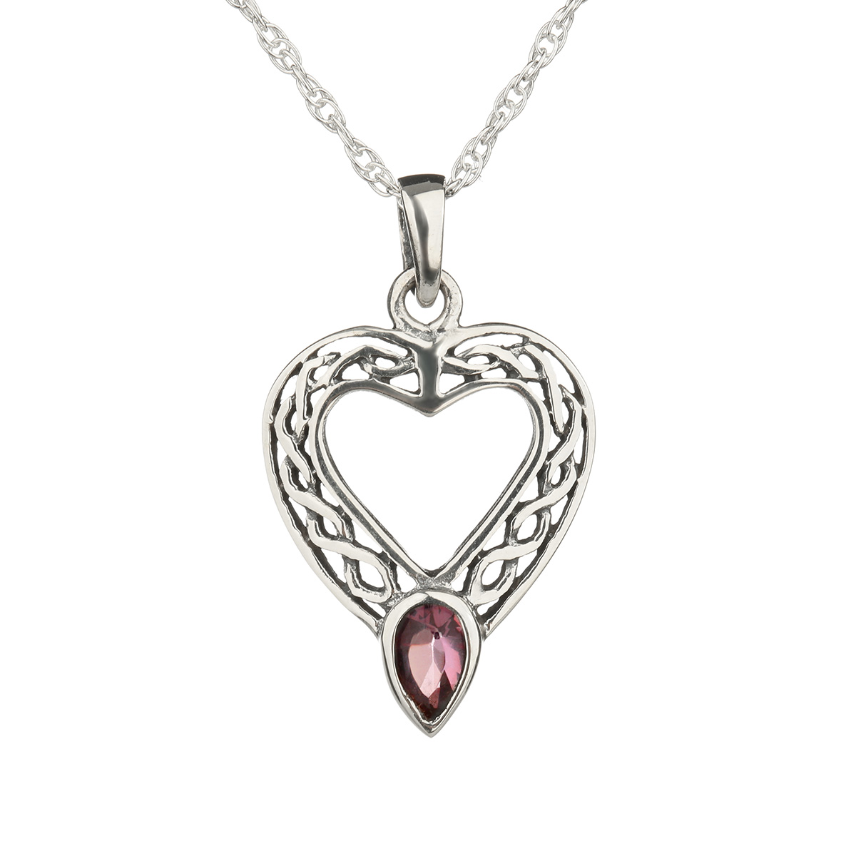 celtic-heart-keltische-Silberkette-001 Celtic Heart Kette aus Sterling Silber