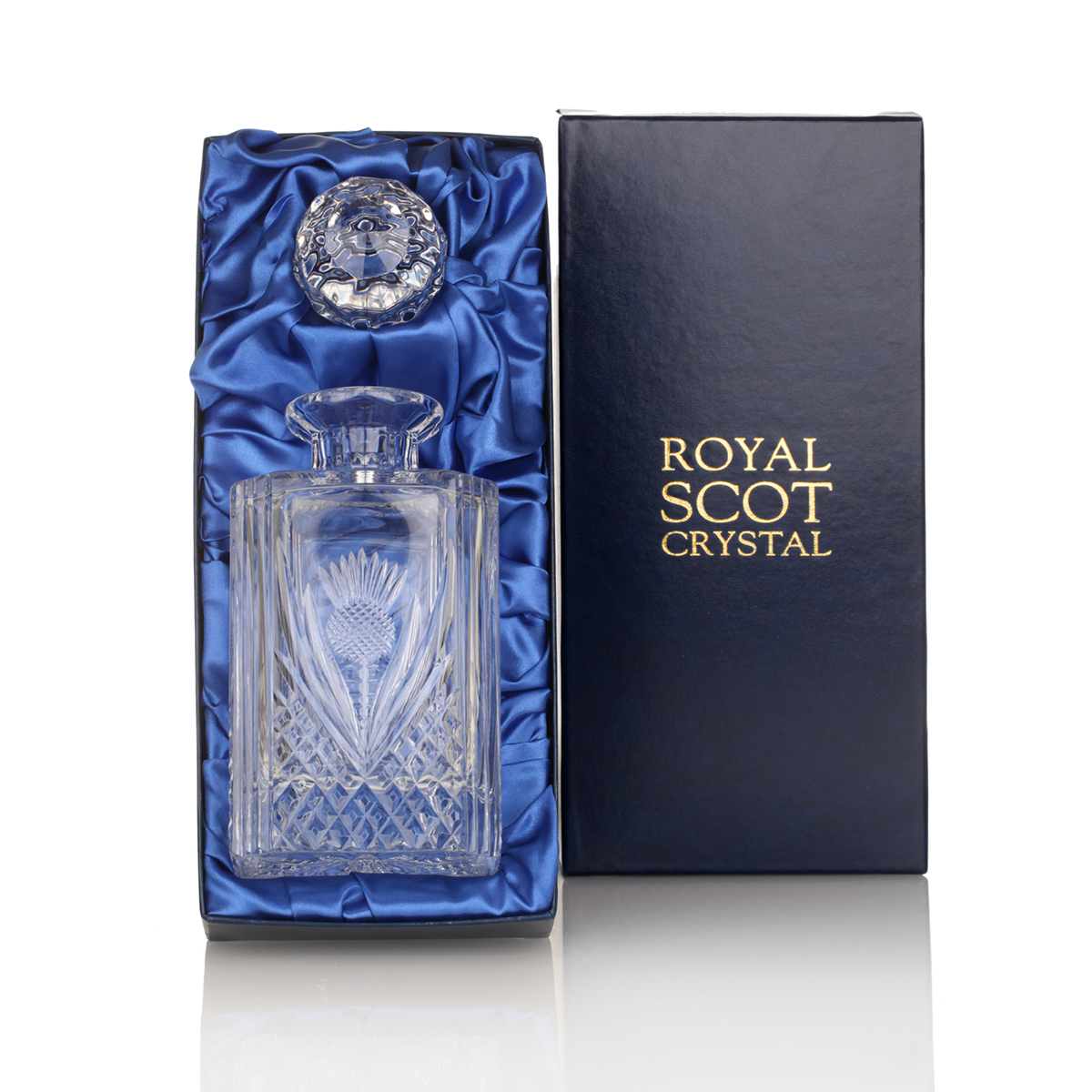 karaffe-dekanter-whisky-kristall-glas-schottland-distel-001 Scottish Thistle - Schottische Distel Kristalglas Whisky Karaffe mit Diamantschliff