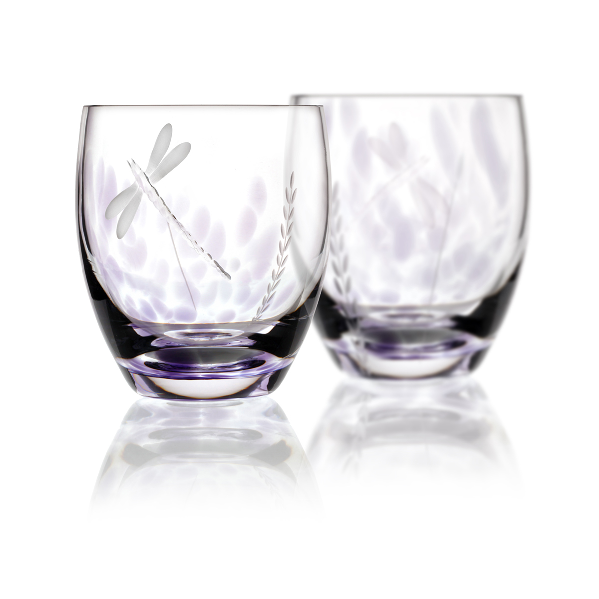 2 x Wild Heather Whiskey Tumbler - Handgefertigtes Kristallglas aus Irland