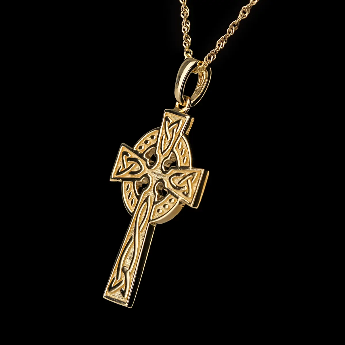 Celtic Cross - beidseitig gearbeitetes keltisches Kreuz - 10K Gold
