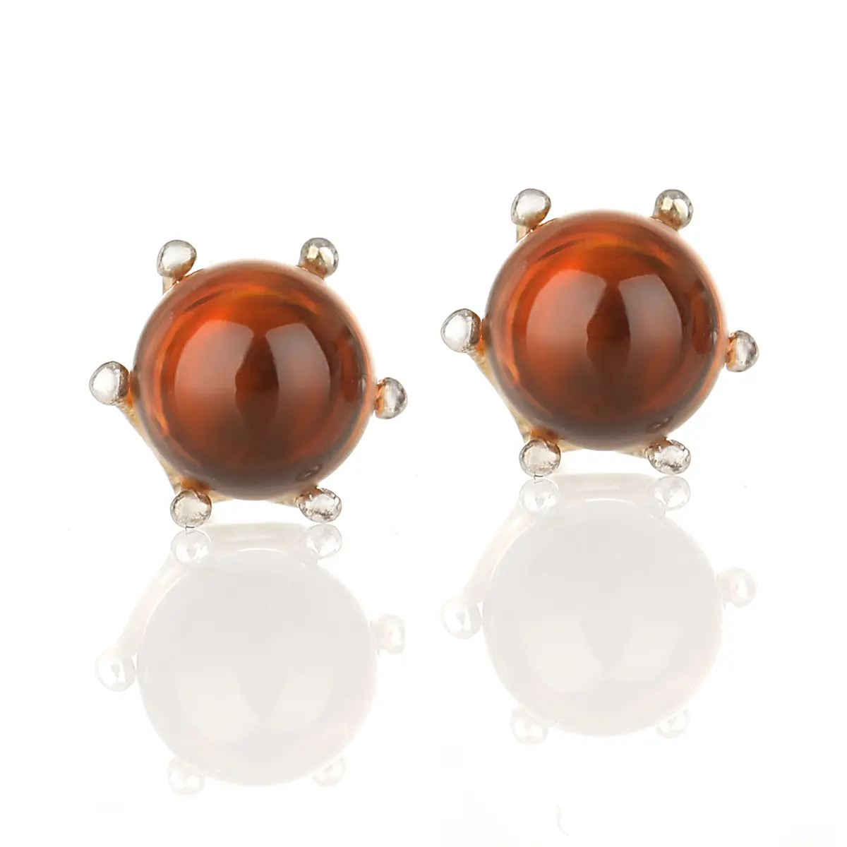 Honey Ball Studs - Irische Ohrstecker aus honigfarbenem Bernstein & Sterling Silber Honey Ball Studs - Irische Ohrstecker aus honigfarbenem Bernstein & Sterling Silber