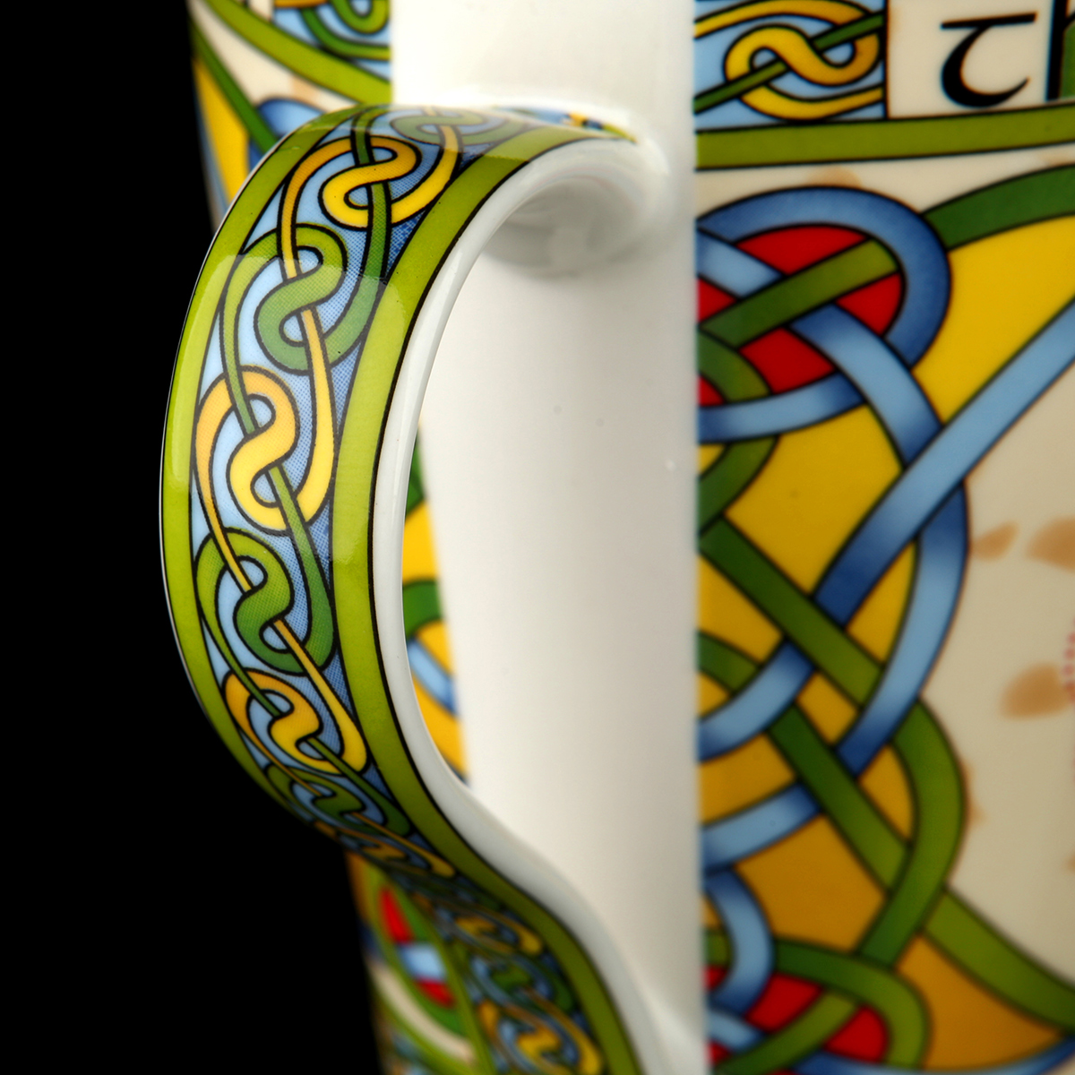 Irish Shamrock Mug - Kaffeebecher mit irischem Kleeblatt und keltischen Mustern