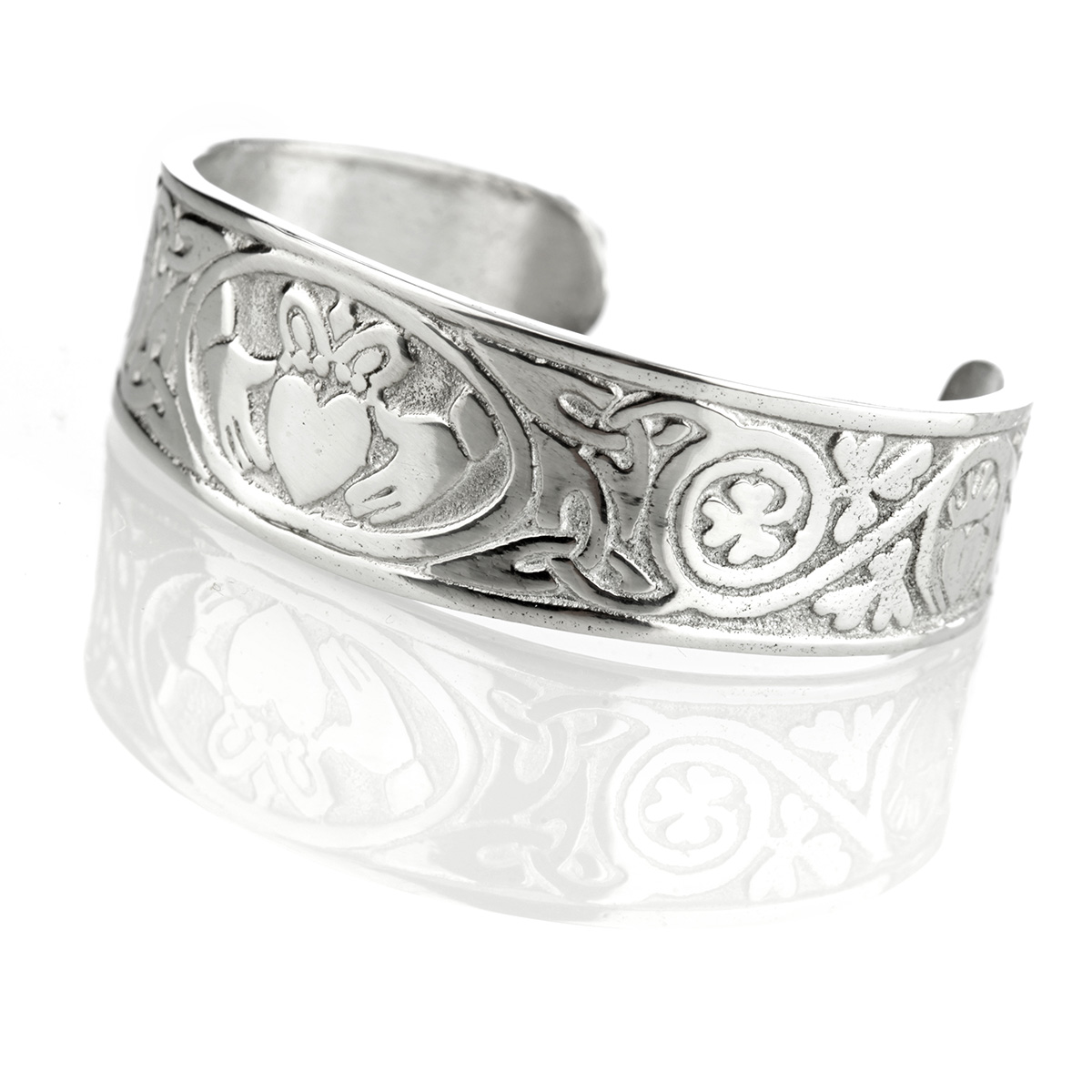 armreif-keltisch-schottisch-zinn-pewter-003 Claddagh Armreif - massiver keltischer Armreif mit dem Claddagh Ring