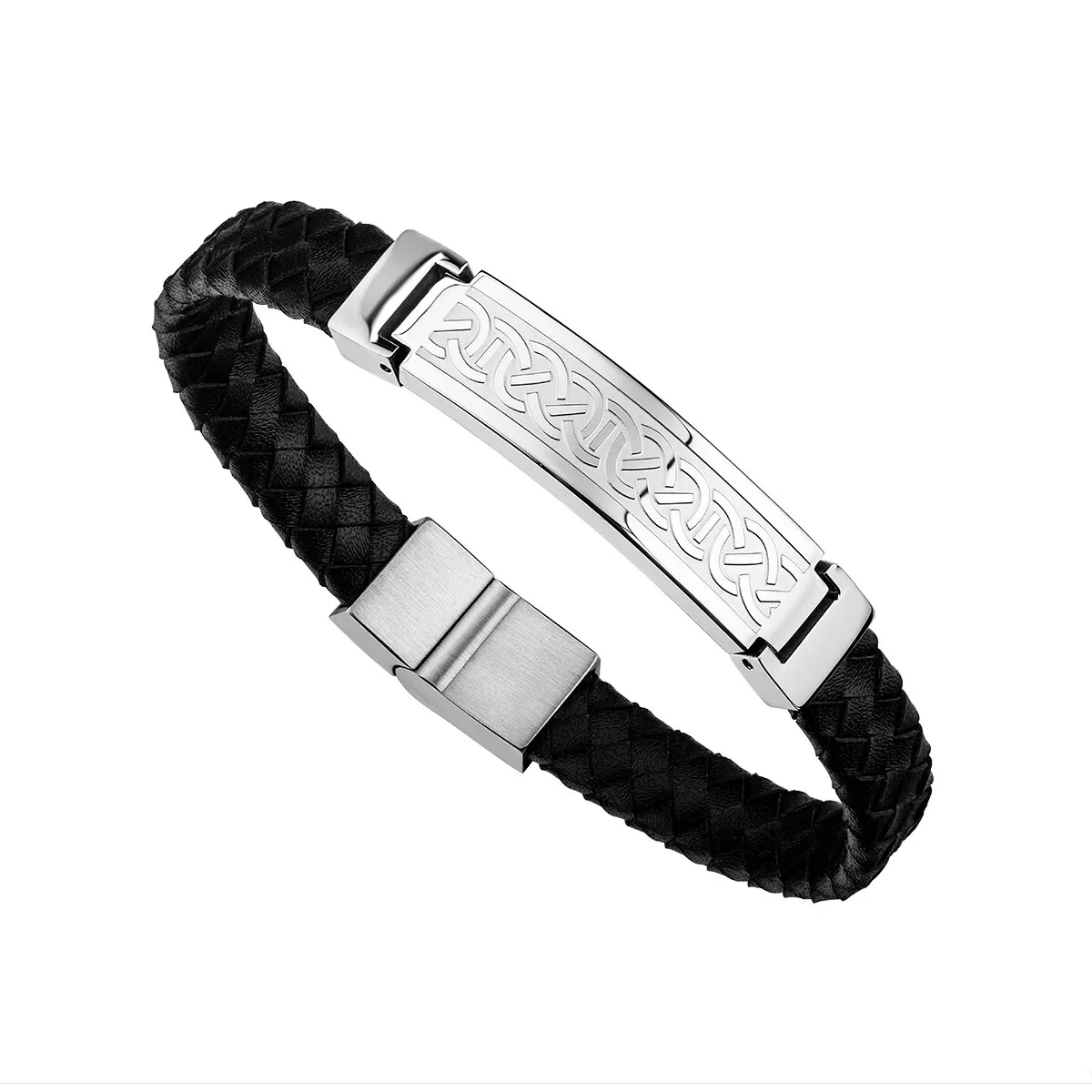 Celtic Knots - Keltisches Leder & Edelstahl Armband aus Irland