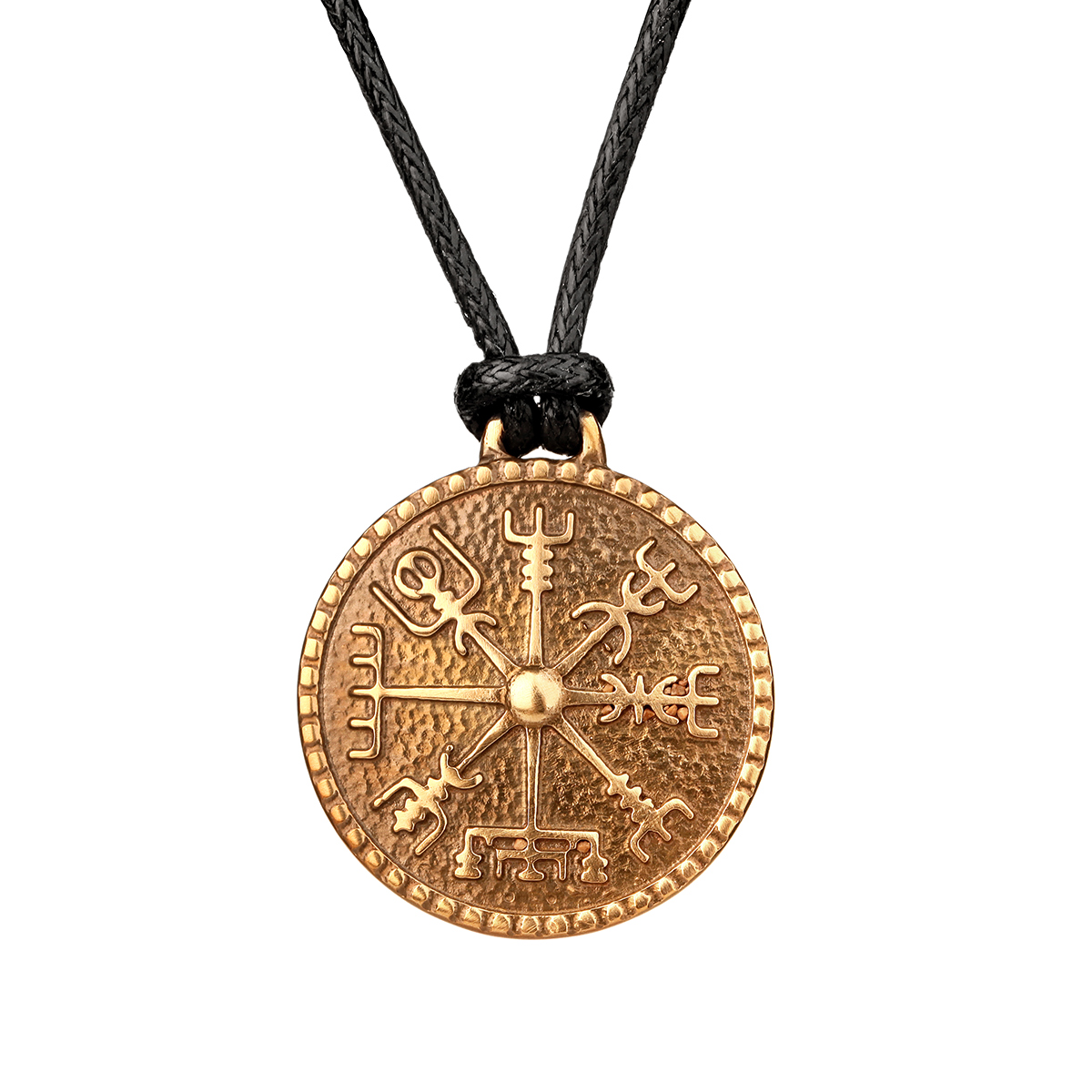 kette-anhaenger-vegvisir-bronze-gold-wikinger-island-002 Vegvisir Runen-Kompass aus Bronze - Handgefertigter Anhänger aus England